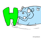 Dibujo Hipopótamo pintado por ale