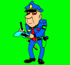 Dibujo Policía haciendo multas pintado por facundo