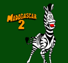 Dibujo Madagascar 2 Marty pintado por sam