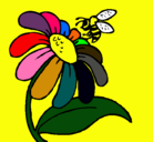 Dibujo Margarita con abeja pintado por saul