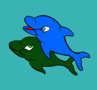 Dibujo Delfines pintado por hulk