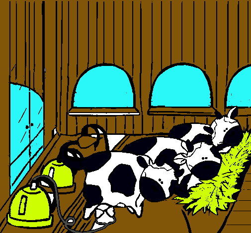 Vacas en el establo