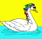 Dibujo Cisne con flores pintado por meri
