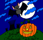 Dibujo Paisaje de Halloween pintado por emilita06