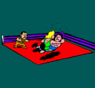 Dibujo Lucha en el ring pintado por baruk