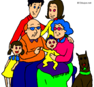 Dibujo Familia pintado por papa