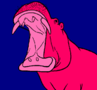Dibujo Hipopótamo con la boca abierta pintado por cande