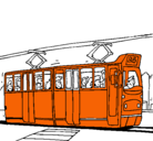 Dibujo Tranvía con pasajeros pintado por paolo