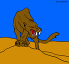 Dibujo Tigre con afilados colmillos pintado por ale