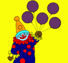 Dibujo Payaso con globos pintado por benedicto