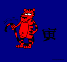 Dibujo Tigre pintado por diego