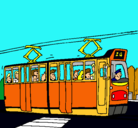 Dibujo Tranvía con pasajeros pintado por jesuspeinadob