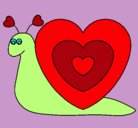 Dibujo Caracol corazón pintado por R.A.S.