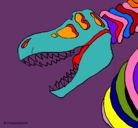 Dibujo Esqueleto tiranosaurio rex pintado por sergio