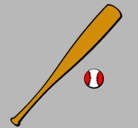 Dibujo Bate y bola de béisbol pintado por francisca
