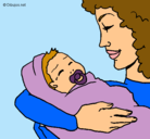 Dibujo Madre con su bebe II pintado por ainhoa