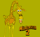Dibujo Madagascar 2 Melman pintado por le