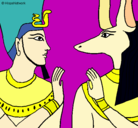 Dibujo Ramsés y Anubis pintado por esrebangomezfernandez