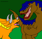 Dibujo Lucha de dinosaurios pintado por Dinosaurios