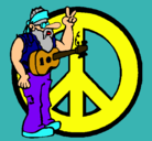 Dibujo Músico hippy pintado por camila
