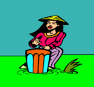 Dibujo Mujer tocando el bongó pintado por noia