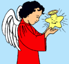 Dibujo Ángel y estrella pintado por JOSIE