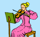 Dibujo Dama violinista pintado por aryehy
