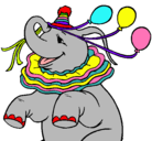 Dibujo Elefante con 3 globos pintado por Aidara