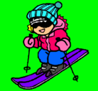 Dibujo Niño esquiando pintado por HBL