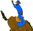Dibujo Vaquero en caballo pintado por oscar