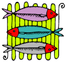 Dibujo Pescado a la brasa pintado por tankapimpom