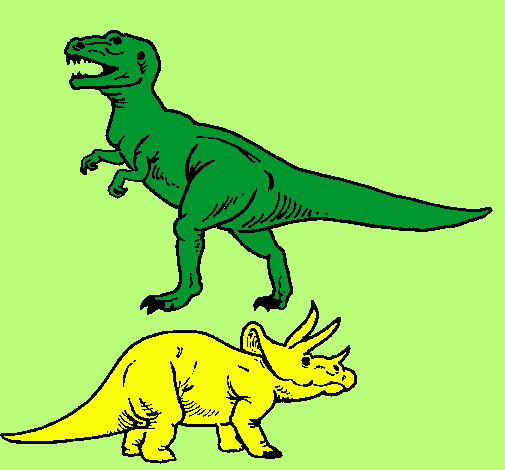 Triceratops y tiranosaurios rex