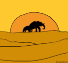 Dibujo Elefante en el amanecer pintado por laiaolayamonclus