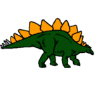Dibujo Stegosaurus pintado por flor