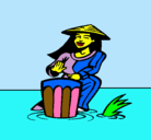 Dibujo Mujer tocando el bongó pintado por cla