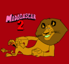 Dibujo Madagascar 2 Alex pintado por elsa
