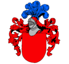 Dibujo Escudo de armas y casco pintado por joan