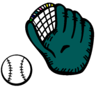 Dibujo Guante y bola de béisbol pintado por jose
