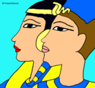 Dibujo Ramsés y Nefertiti pintado por christle