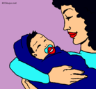 Dibujo Madre con su bebe II pintado por dilmar