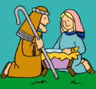 Dibujo Adoran al niño Jesús pintado por dibu18