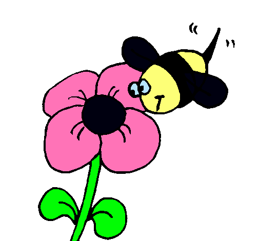 Abeja y flor