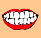 Dibujo Boca y dientes pintado por Gatito