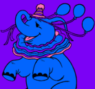 Dibujo Elefante con 3 globos pintado por damasito