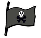 Dibujo Bandera pirata pintado por kuki