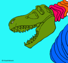 Dibujo Esqueleto tiranosaurio rex pintado por JESSICALABOQUERONA