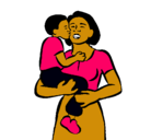 Dibujo Beso maternal pintado por maria