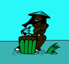 Dibujo Mujer tocando el bongó pintado por nataliamolano