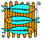 Dibujo Pescado a la brasa pintado por ERICK