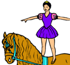 Dibujo Trapecista encima de caballo pintado por melanie